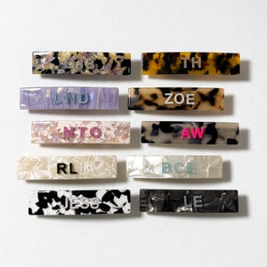Tortoise Custom Name Hairpin Personalized Hair Barrette Clip with Name French Barrette Customized Hair Barrette Custom Gift for Girls Name