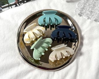 Lot de 5 pinces à cheveux en acrylique | Accessoires pour cheveux colorés, bleus, 3 x 5 pouces