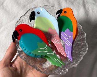 Parrot Hair Claw Clip Tropical Statement Accessory for Bird Lovers (4.75 inches)