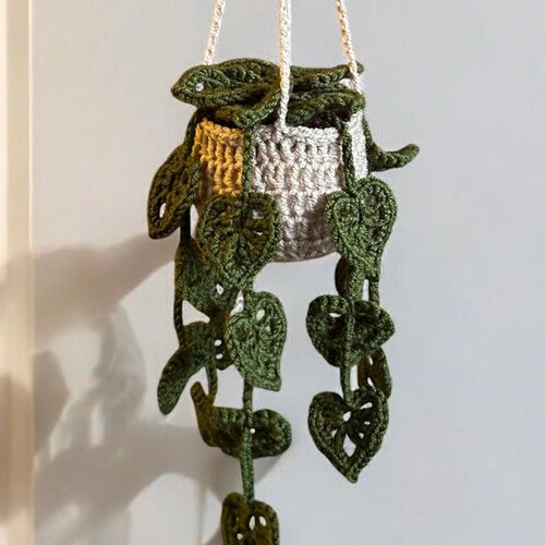 Crochet hanging plant
