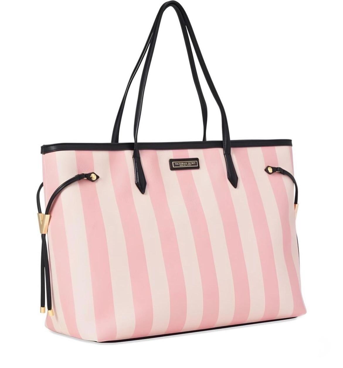 Victoria's Secret Tote Bag - VINTAGE Pink and White Stripe