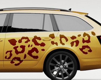 Autocollant de Camouflage motif léopard à points, motif de Camouflage Safari, ensemble de nœuds de voiture, ensemble de décoration, autocollant, Style de réglage #1320