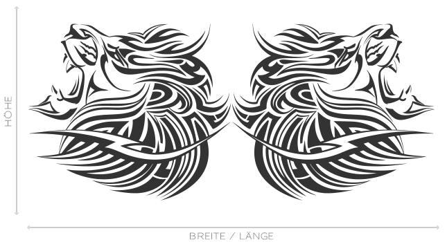 Autocollant Décoratif Lion Tribal - Ornement Tatouage Pour Voiture - STICKYHUGO - Perso