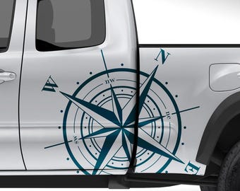 Ensemble d&#39;autocollants pour voiture, camping-Car, boussole, Rose du vent, tout-terrain, Vanlife, décor de voyage, décor latéral, Tuning #1375