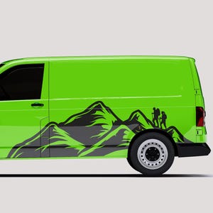 Pegatina para autocaravana, montaña, senderismo, silueta, viajes al aire libre, furgoneta, naturaleza, paisaje, decoración, n.° 1425