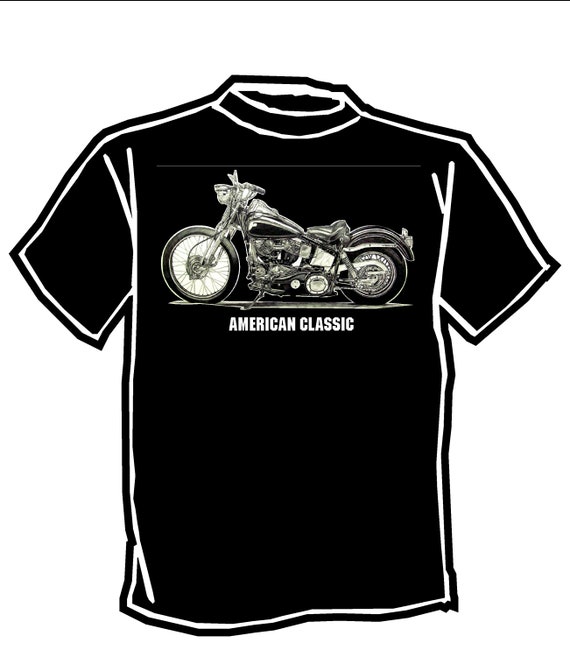 Harley Davidson Panhead Motorcycle T-shirt Artist David | Etsy