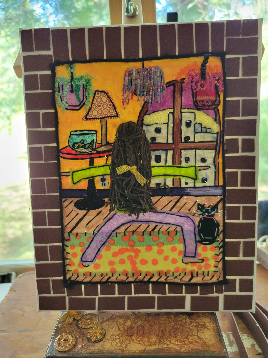 Image result for Original Mixed Media Art on Canvas, the Apartment Building, Choose Your ...