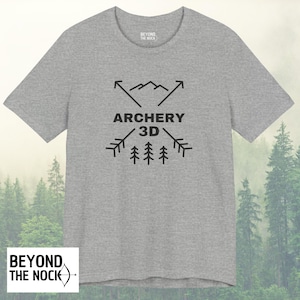 Camiseta unisex de tiro con arco, tiro con arco 3D, diseño elegante de tiro con arco, regalo de arquero, camiseta amante del tiro con arco, ropa de arquero, tiro con arco