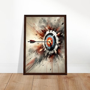 Archery Framed Poster – Target with Arrow – Premium Archery Wall Art – Gift for Archers