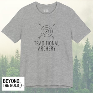 Camiseta unisex de tiro con arco, tiro con arco tradicional, diseño elegante de tiro con arco, regalo de arquero, camiseta amante del tiro con arco, ropa de arquero, tiro con arco