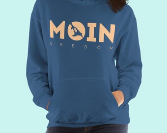 Super soft MOIN Usedom hoodie | Cozy hoodie with island silhouette | Unisex