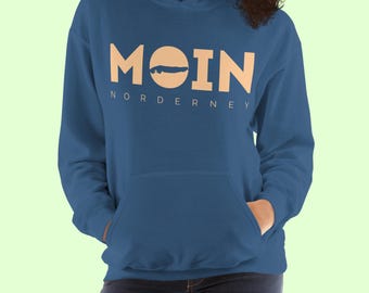 Super soft MOIN Norderney hoodie | Cozy hoodie with island silhouette | Unisex