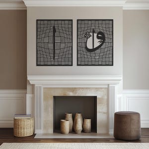 Set of 2 Vav and Elif Arabic Metal Wall Art, 3D Elif and Vav Metal Wall Art, Islamic Metal Wall Art, Islamic Calligraphy, Mother&#39;s Day Gift