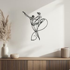 Ballet Metal Wall Art, Minimalist Line Art, Ballerina Wall Art, Ballet Dancer Metal Art, Metal Wall Art, Mother&#39;s Day Gift, Gift for Dancers