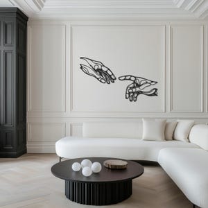 The Creation of Adam Metal Wall Art, Modern Line Art, Minimalist Wall Sculpture, Metal Wall Decor, Home Wall Art, Gift for Art Lovers
