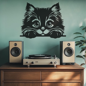 Minimalist Cat Metal Wall Art, Cute Cat Metal Wall Decor, Cat Wall Decor, Metal Wall Decor, Wall Hangings, Mother&#39;s Day Gift, Cat Lover Gift