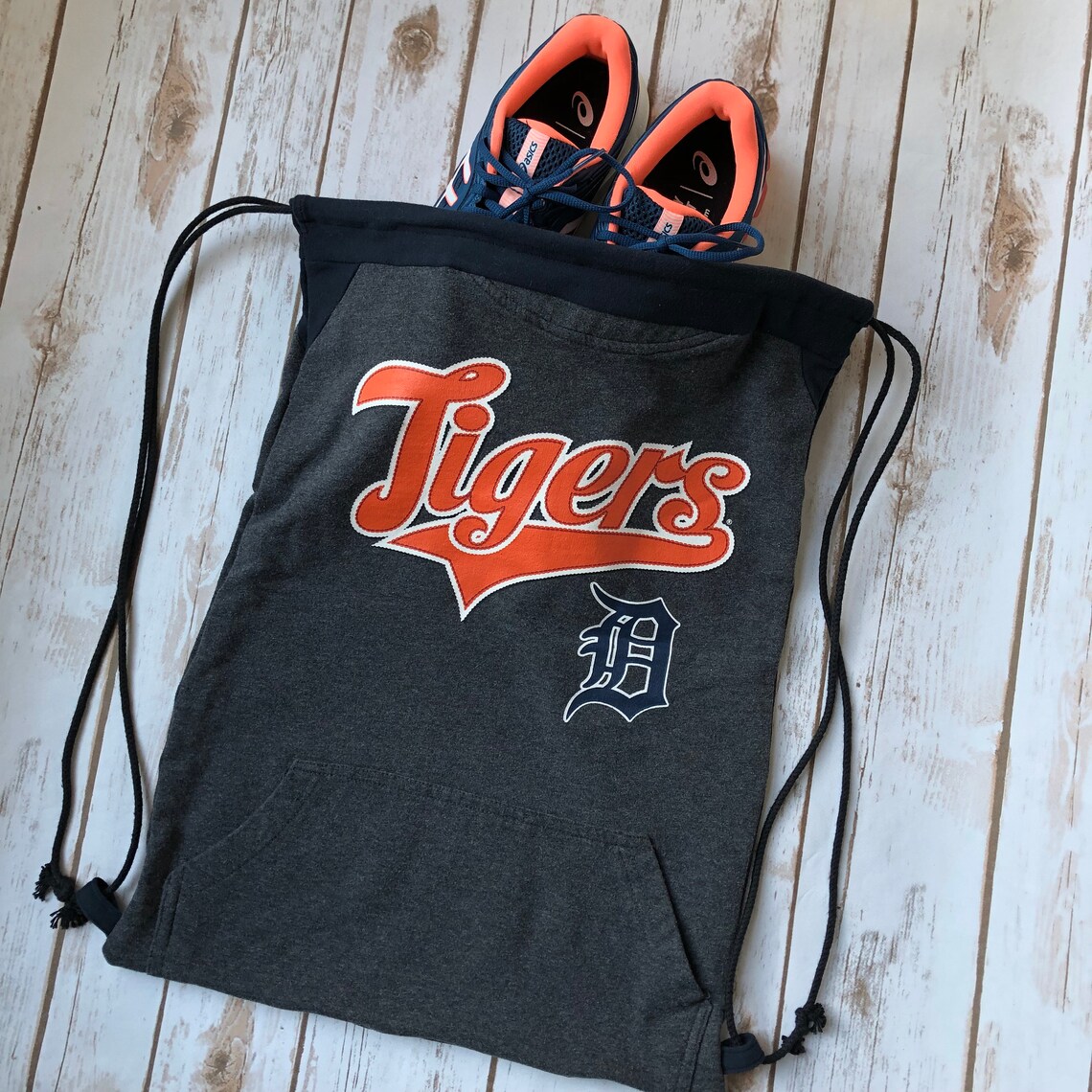 Detroit Tigers Drawstring Bag Detroit Backpack Cinch Sack Etsy