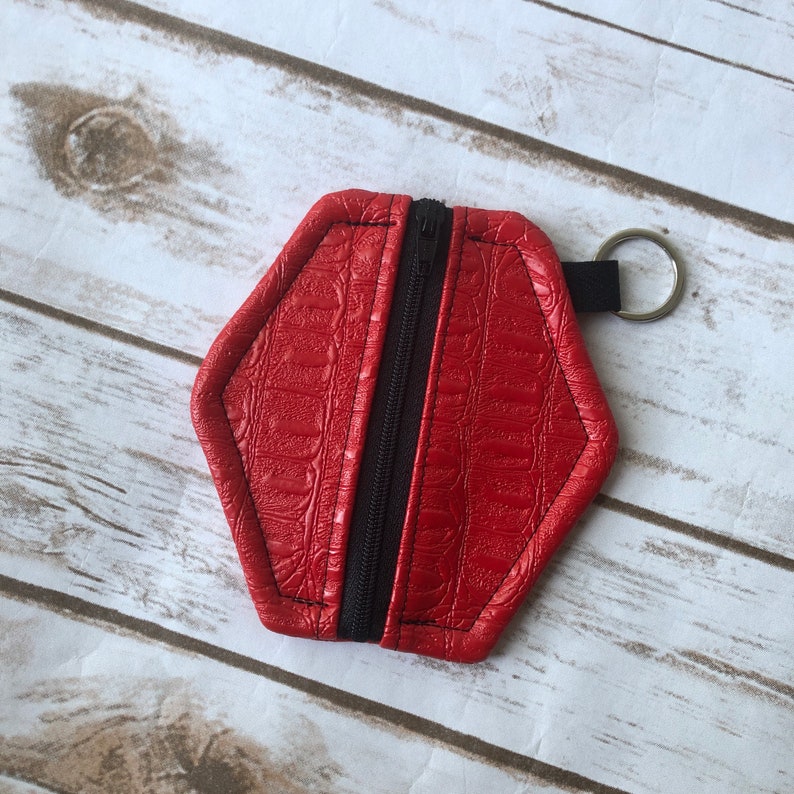 Red Leather Ear Bud Holder Keychain Chapstick Keychain Etsy