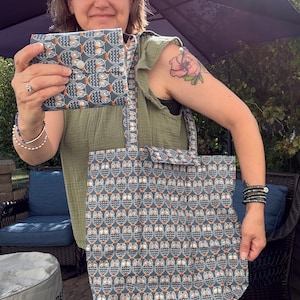 Cute Owls on a Foldable Market Tote Bag, Eco Friendly Reusable Tote