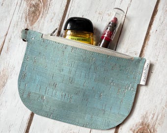Minimalist Cork Zipper Pouch | Small Keychain Wallet | Eco-Friendly Coin Purse