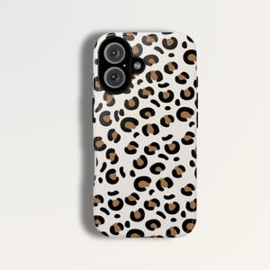 LEOPARD Beige Brown Case | For iPhone 16 Pro Case, Phone 16 Case, iPhone 13 Pro Case, Animal Prints, MagSafe Phone Case, Cute Phone case