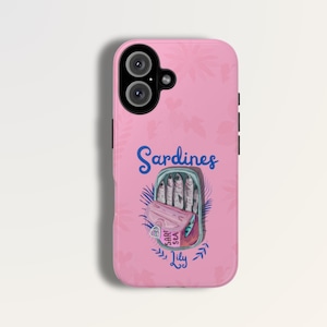 CUSTOM SARDINE Phone Case | Personalized Phone Case, Tough Case, Vintage Fish Label Scrapbook Phone Case, Elegant iPhone Case, Sardine Tin