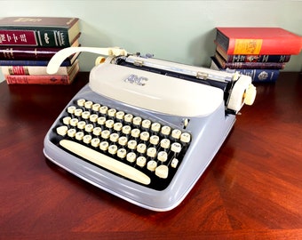 Sky Blue AMC (Alpina) Typewriter - Ciela - Professionally Serviced - New Platen