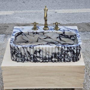 Calacatta viola Marble Sink Bathroom vanity Sinks For Bathroom Vintage bathroom Sink