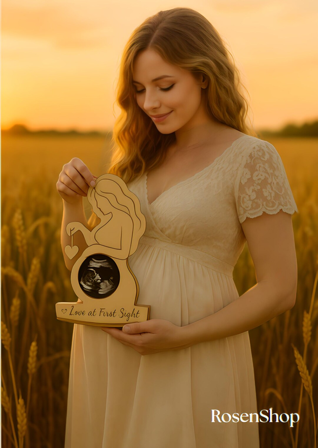 Dumhuts Schwangerschafts Bilderrahmen - Holzrahmen Für Ultraschallfotos, Geschenk Für Werdende Mütter