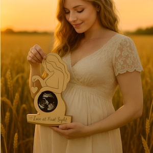 Personalized Pregnancy Ultrasound Frame – Mom-to-Be Gift, Baby Shower Keepsake, Wooden Sculpture, Pregnancy Announcement Decor