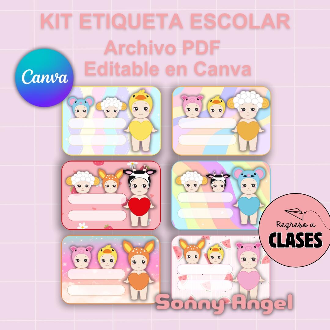Printable KIT, SONNY ANGELS School Labels, Sticker to Customize on ...