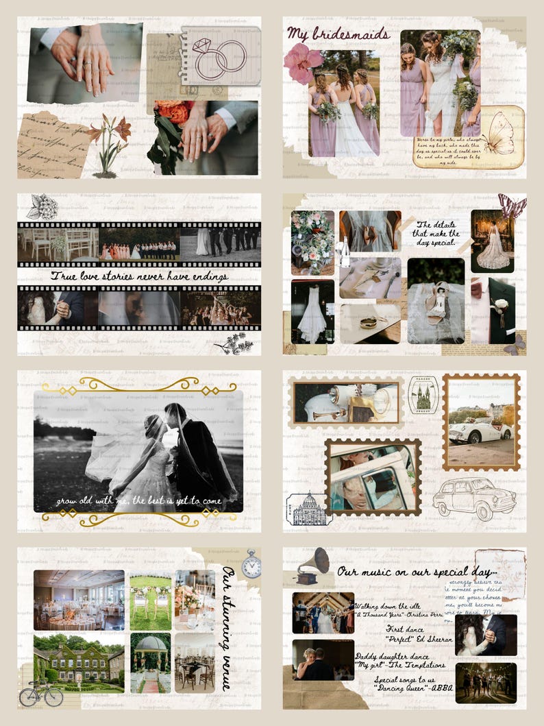 Vintage Inspired Photo Album,diy Wedding Scrapbook,wedding Album,rustic ...