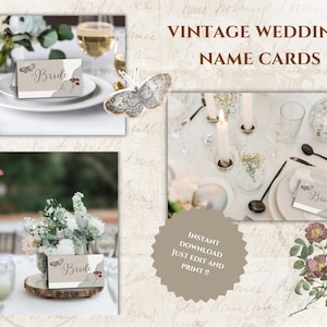 Decoração de mesa de casamento estilo celeiro dos sonhos - Cartões de mesa com inspiração vintage e placas numéricas rústicas - Cartões de nome de casamento personalizados