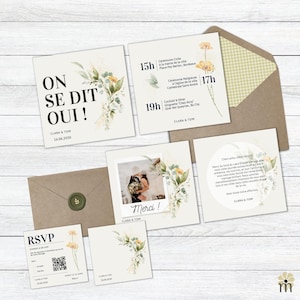 Kit de mariage personnalisable eucalyptus, Comprend invitations, programmes, des RSVP, cartes de remerciement personnalisables et imprimable