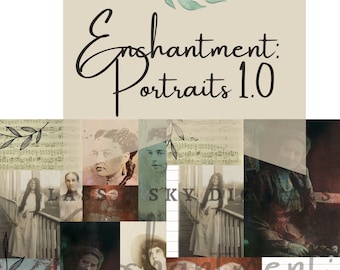 Enchantment Portraits Inspired by Antique Vintage Photos & Fairytales Printable Digital Junk Journal Collage Kit