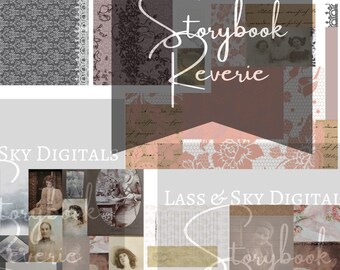 Storybook Reverie Fairytale & Vintage Inspired Digital Printable Junk Journaling Collage Kit