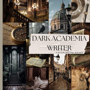 Dark Academia Vision Board, style vintage, art mural esthétique, téléchargement imprimable, impressions uniques inspirantes, Digital Vision Board, tableau d'humeur