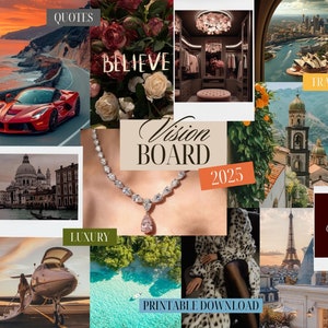 Vision Board Printables, 400+ Affirmations & Images, Create Your Dream Board, Instant Download, Dream Life Inspiration,Vision Board Kit, PDF