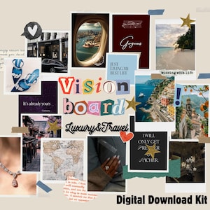 VisionBoard Kit for Manifestation 2025 Printable Templates Goal Setting Dream Life Inspiration Digital Download Manifest DreamsAesthetic PDF