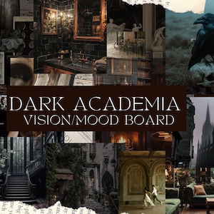 Dark Academia Vision Board, style vintage, art mural esthétique, téléchargement imprimable, impressions uniques inspirantes, Digital Vision Board, tableau d'humeur