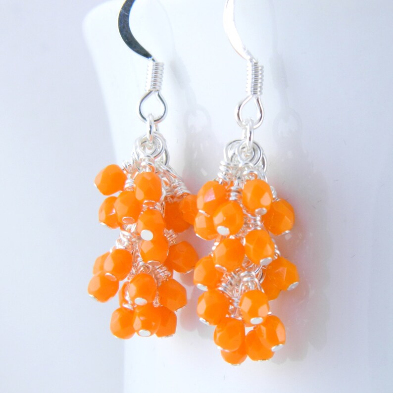 Orange Dangle Earrings Etsy