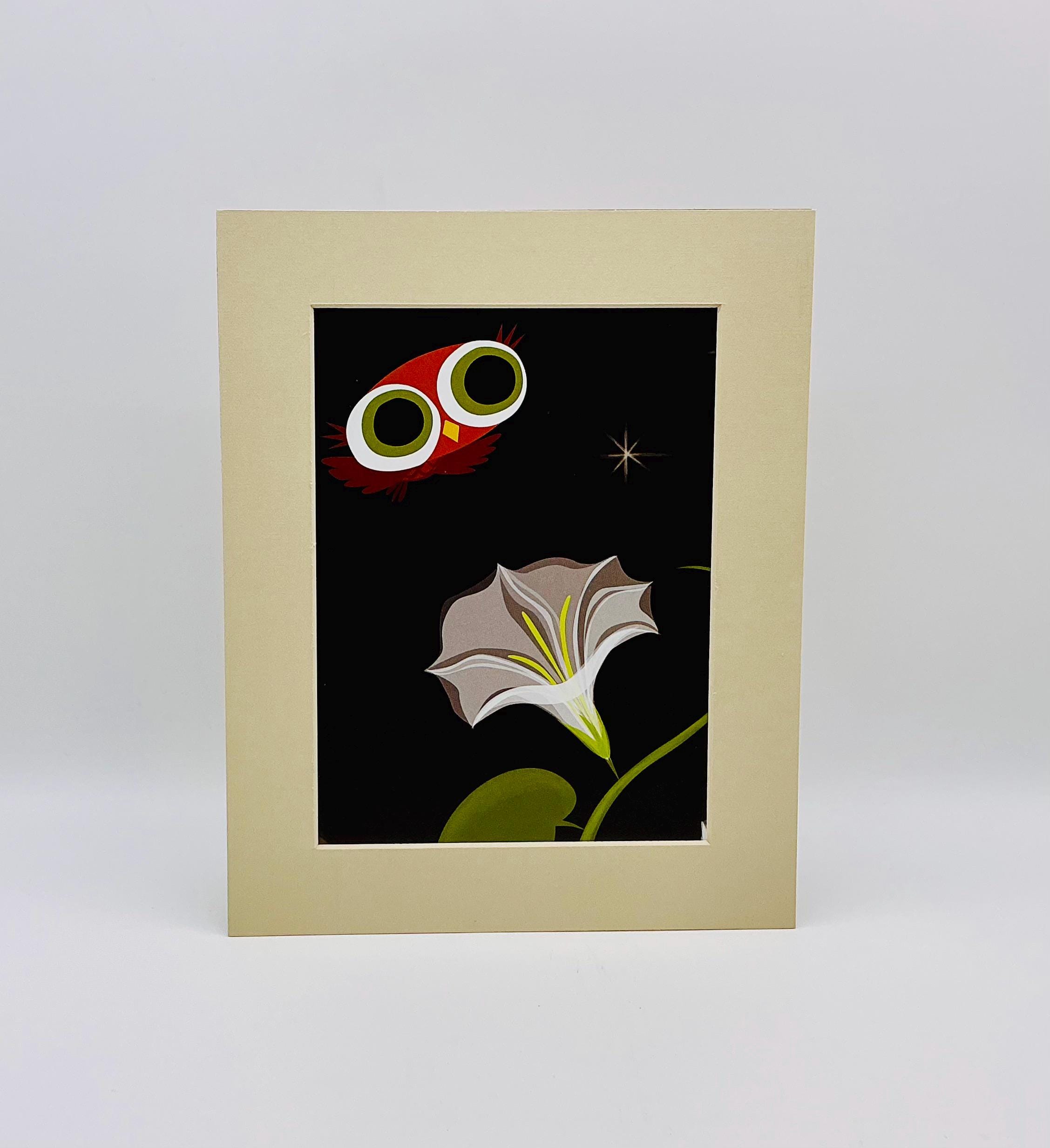 Upcycled 'Little Owl's Night' Storybook Page - Matted 8x10 Art