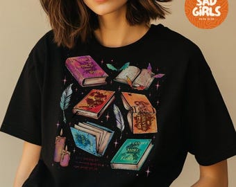 ACOTAR Book Covers T-shirt | Sarah J. Maas, Romantasy, Night Court, Silver Flames, Mist & Fury, Reader Bookish Gift