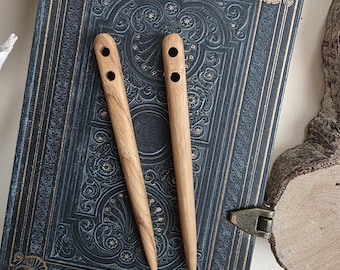 Aguja para encuadernar de madera de roble