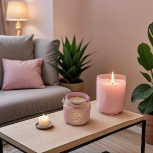 Handmade Amour Scented Soy Candle: Bergamot, Peach & Magnolia