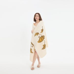 Organic Double Layer Muslin Cotton Sarong Wrap – 100 % Natural Beach Cover Up with Leopard Print by Asia Turkish Bath