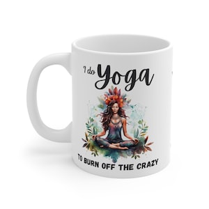 Yoga Inspirational Ceramic Mug, Motivational Coffee Cup for Yogis, Self-Care Gift for Meditation Lovers, Mindfulness Mug, Wellness Decor