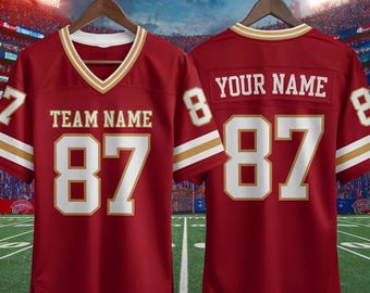 Camiseta de fútbol personalizada del equipo estadounidense, camiseta roja con nombre y número del equipo, camiseta de fútbol para fanáticos estadounidenses, regalos para amantes del fútbol.