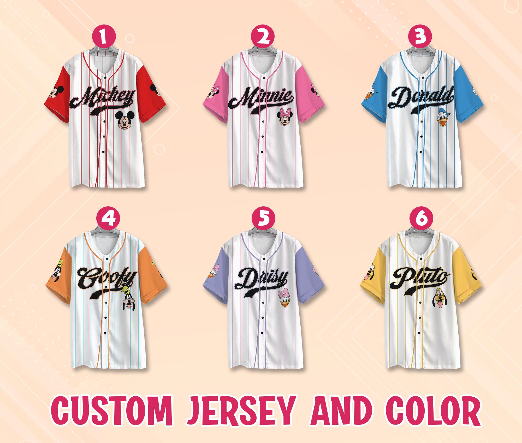 Discover Custom Disney Mickey and Friends Retro Baseball Jersey Collection, Mickey Jersey, Mickey and Friends Jersey, Kids Youth Adult Disney Jersey