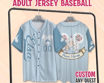 Custom Disney Princess Frozen Elsa Baseball Jersey, Princess Elsa Baseball Shirt, Disney Elsa Jersey, Elsa Baseball Jersey,Disneyland Jersey